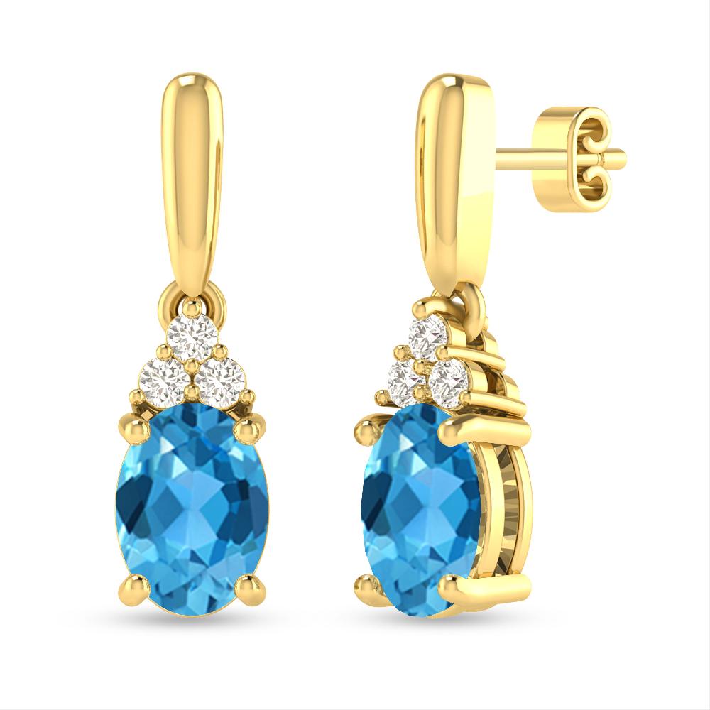 Yellow Gold - Blue Topaz