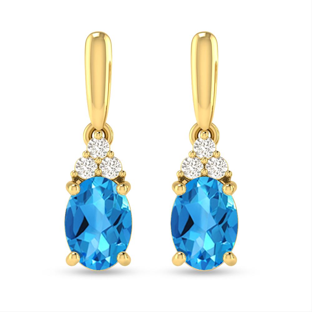 Yellow Gold - Blue Topaz