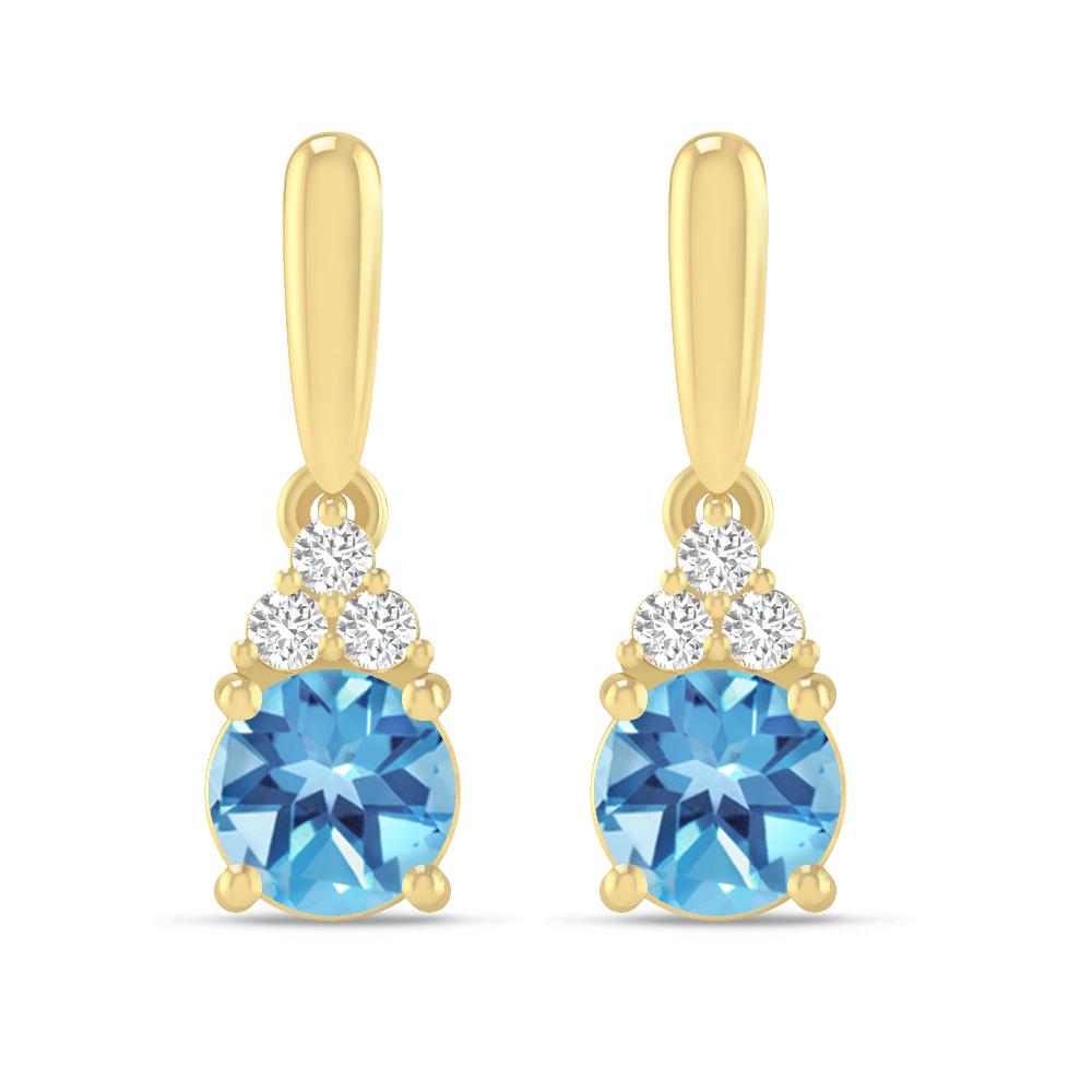 Yellow Gold - Blue Topaz