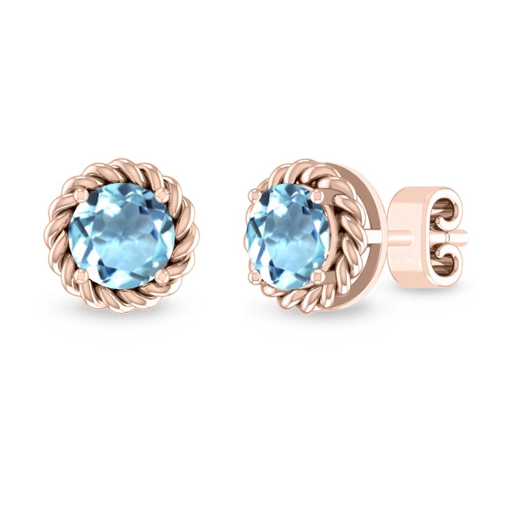 Rose Gold - Aquamarine