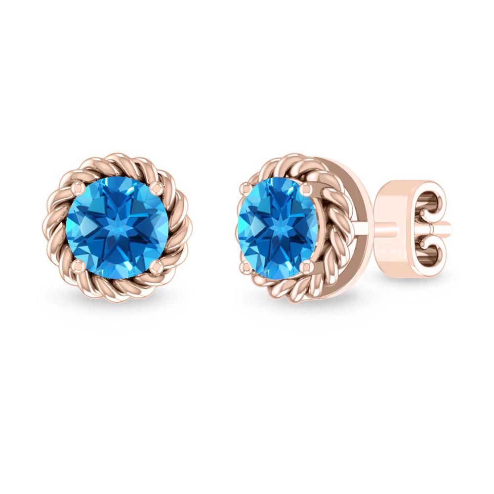 Rose Gold - Blue Topaz