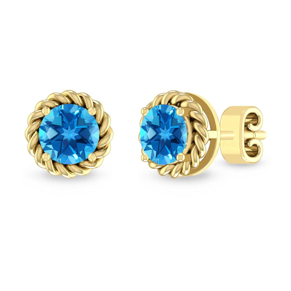 Yellow Gold - Blue Topaz