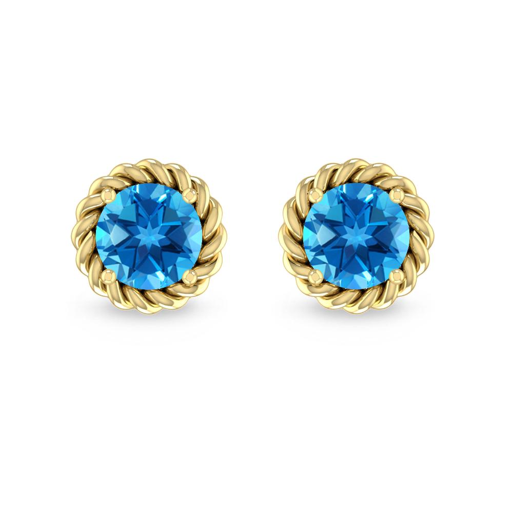 Yellow Gold - Blue Topaz