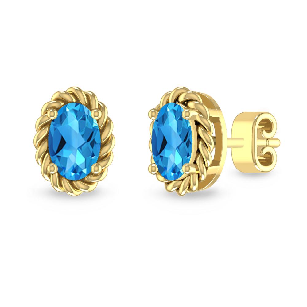 Yellow Gold - Blue Topaz