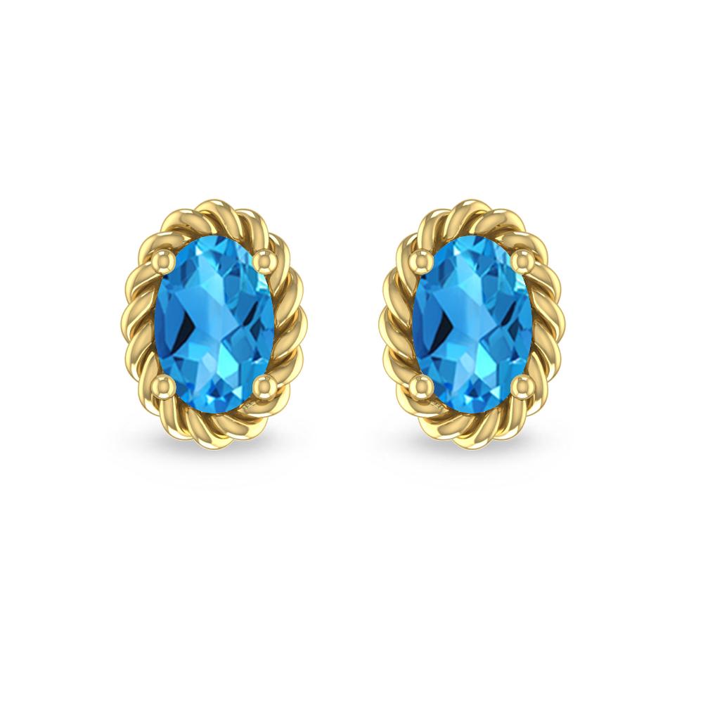 Yellow Gold - Blue Topaz