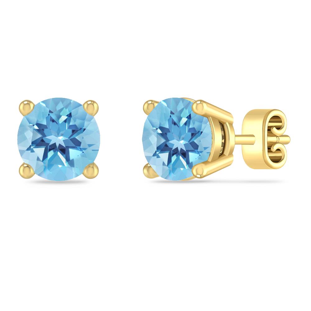 Yellow Gold - Blue Topaz