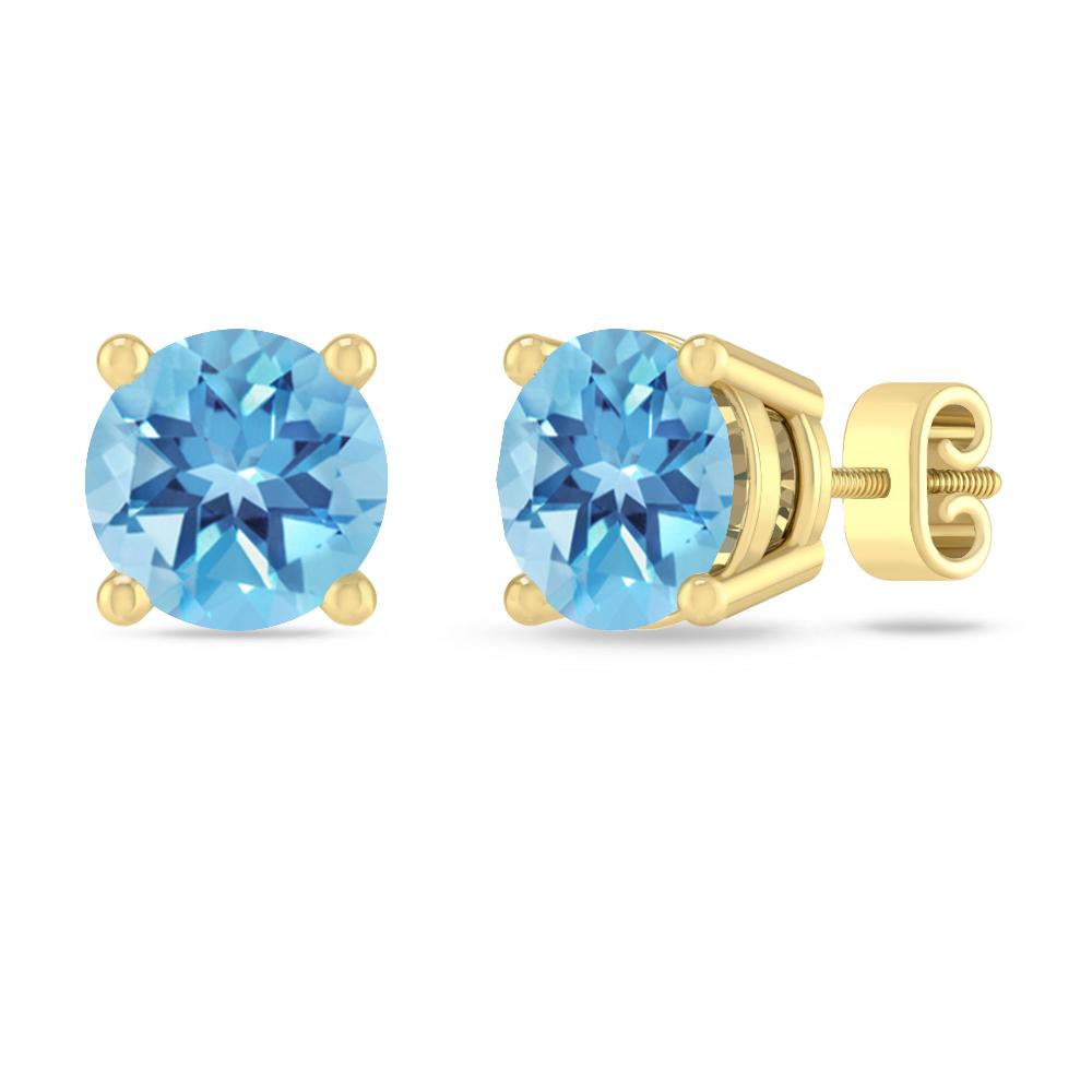 Yellow Gold - Blue Topaz