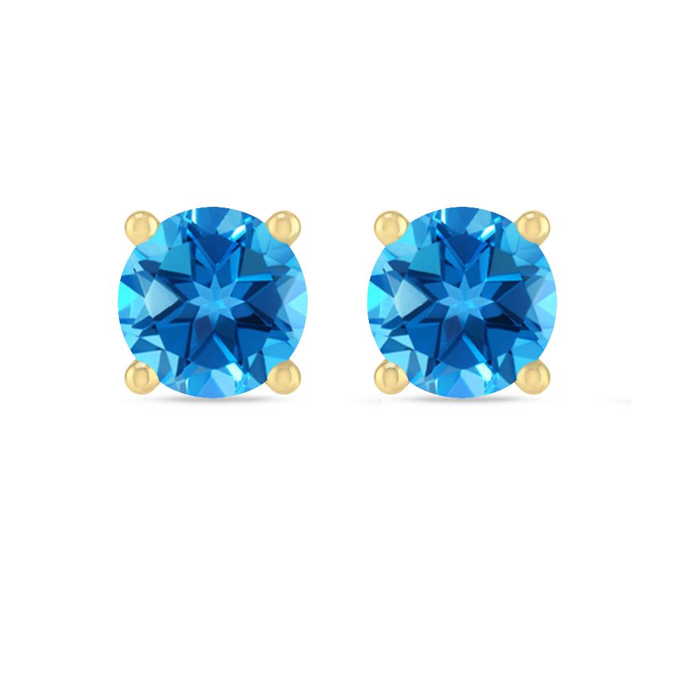 Yellow Gold - Blue Topaz