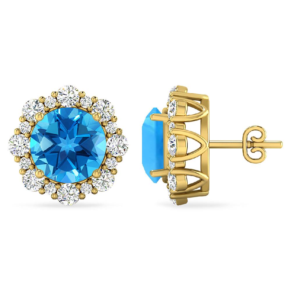 Yellow Gold - Blue Topaz