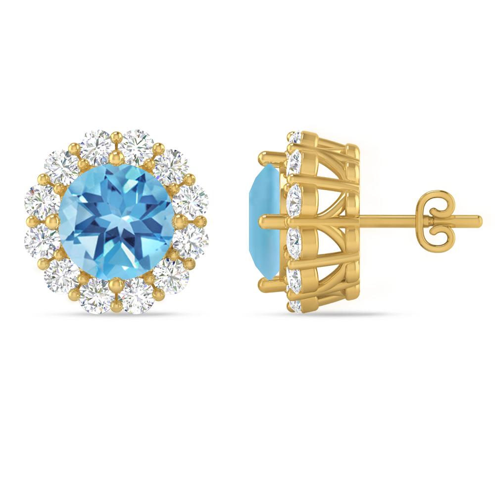 Yellow Gold - Blue Topaz