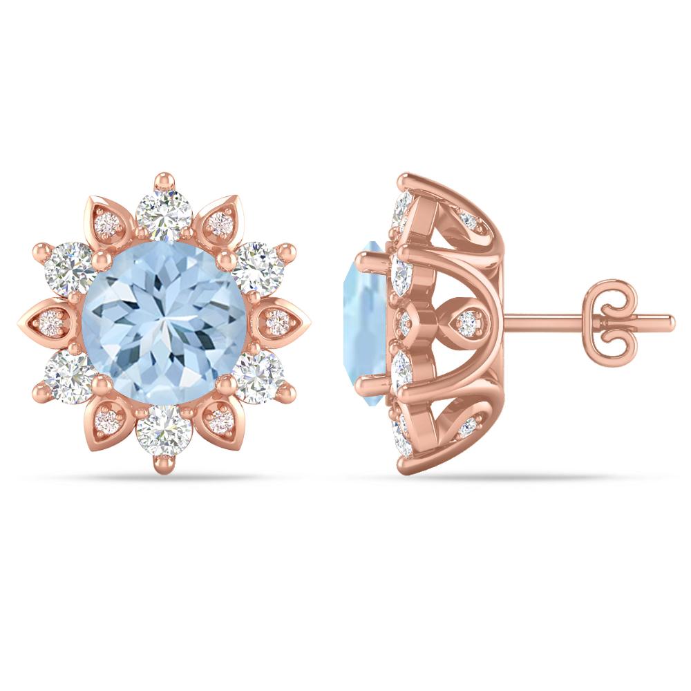 Rose Gold - Aquamarine