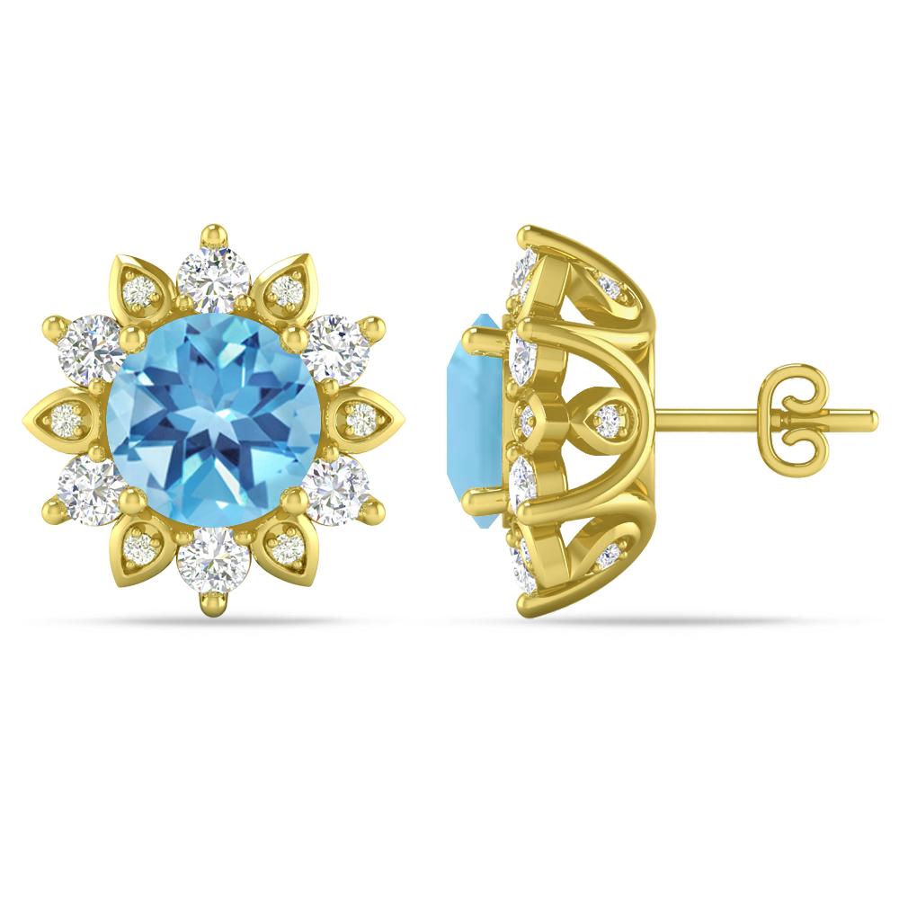 Yellow Gold - Blue Topaz