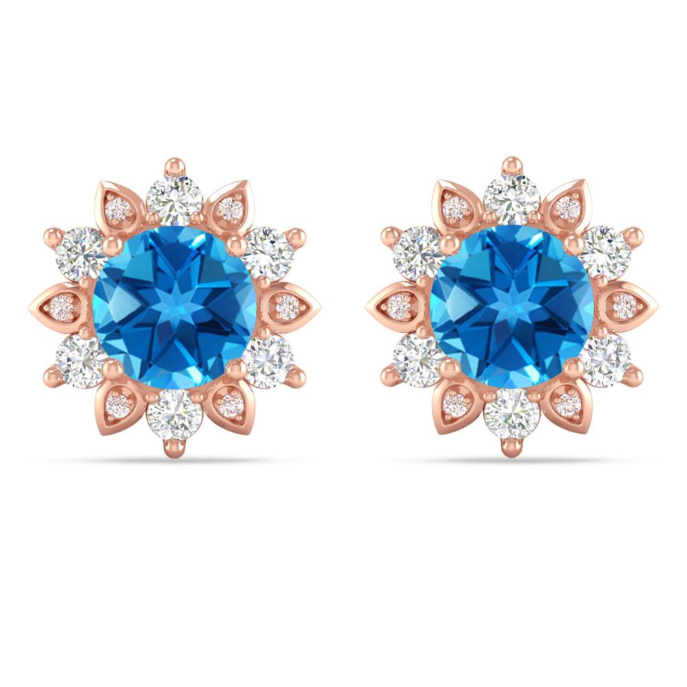 Rose Gold - Blue Topaz