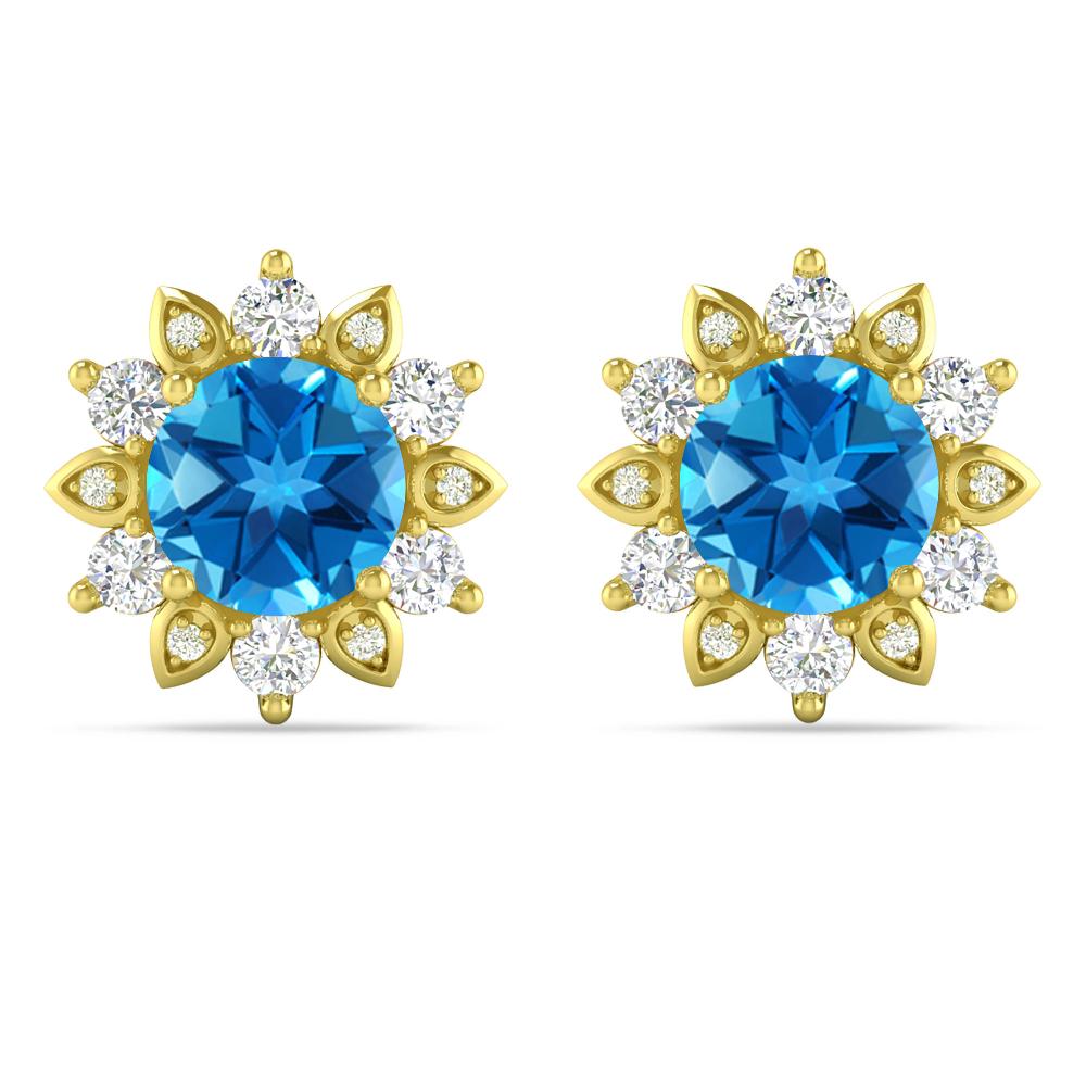 Yellow Gold - Blue Topaz