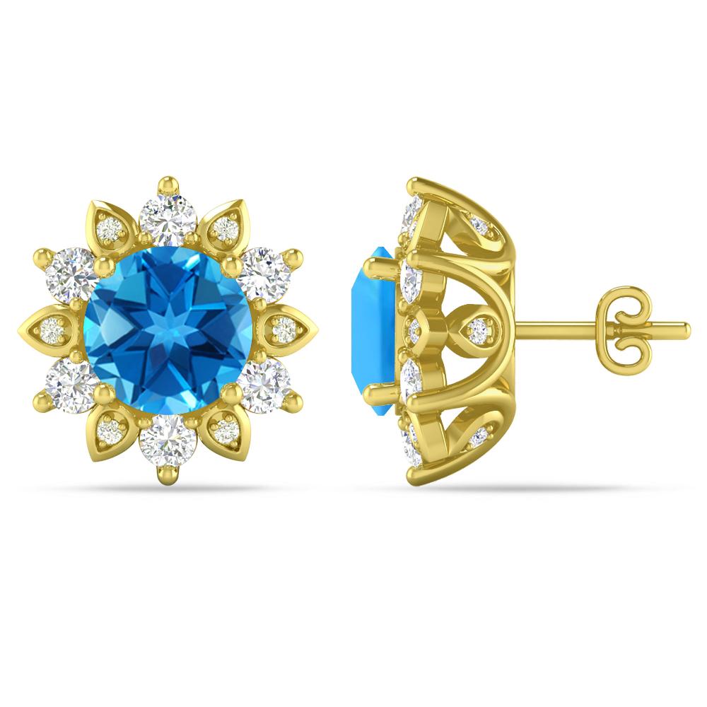 Yellow Gold - Blue Topaz