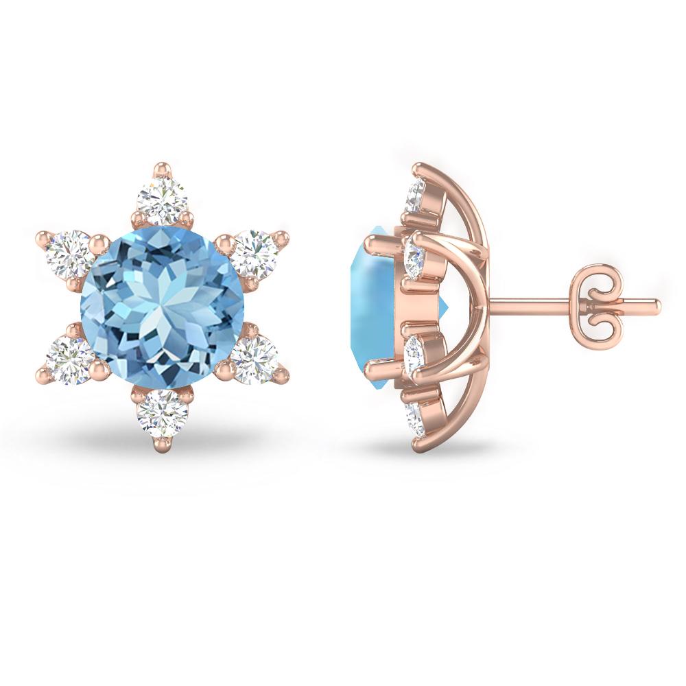 Rose Gold - Aquamarine