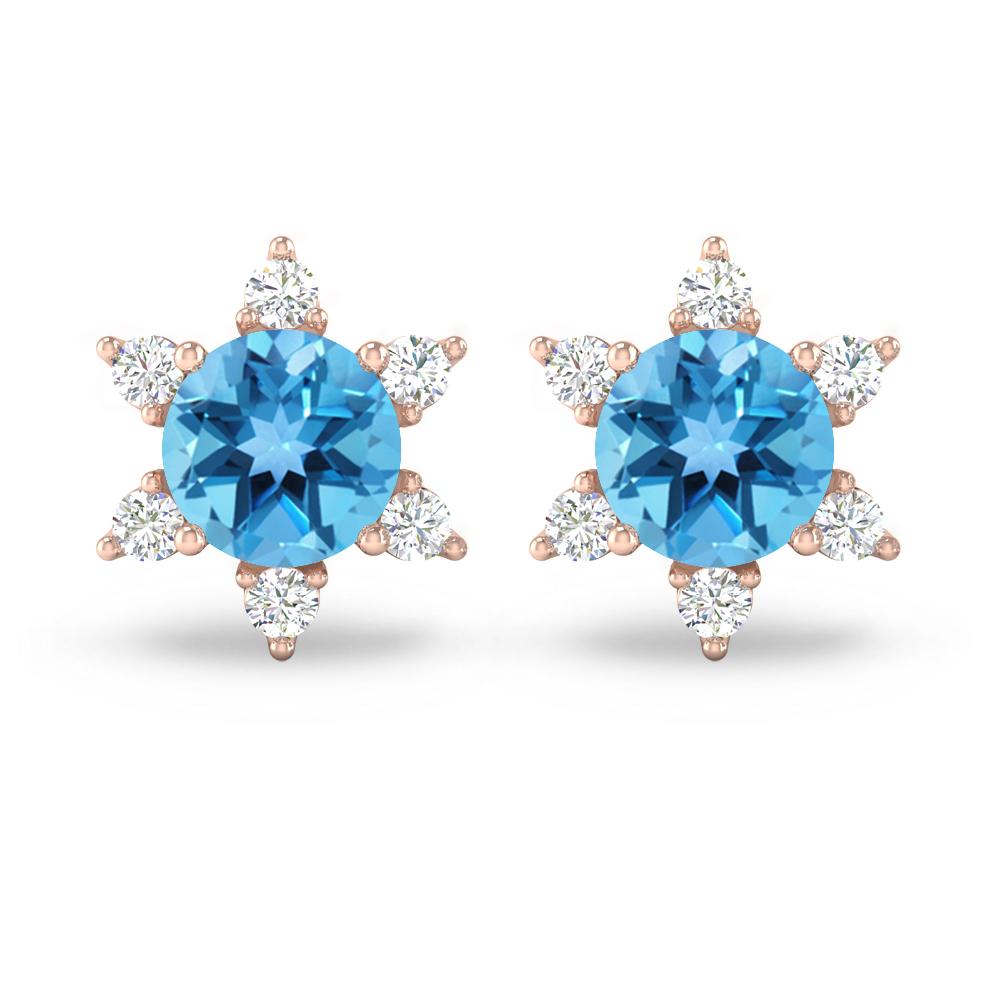 Rose Gold - Blue Topaz