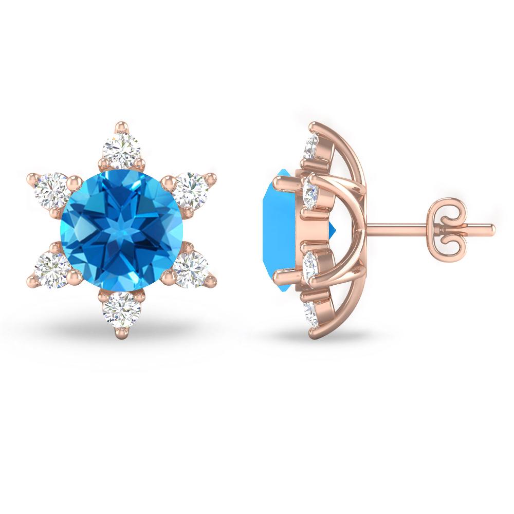 Rose Gold - Blue Topaz