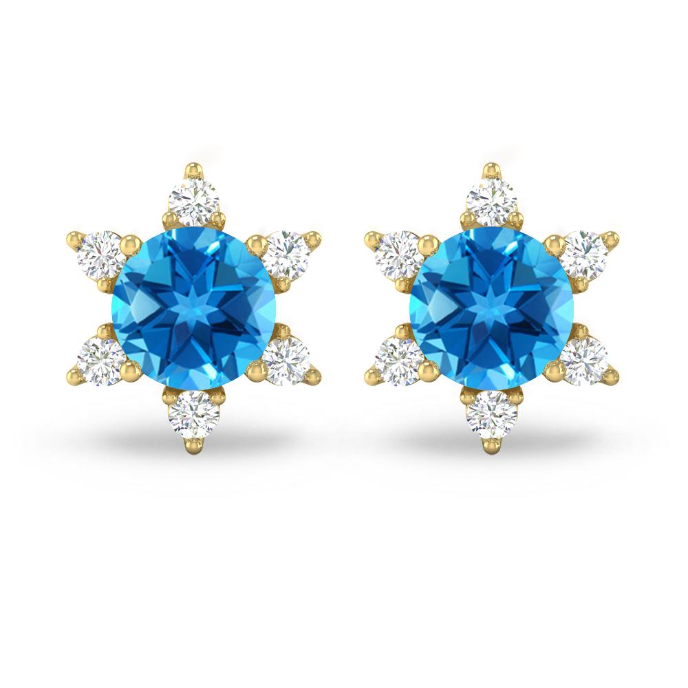 Yellow Gold - Blue Topaz