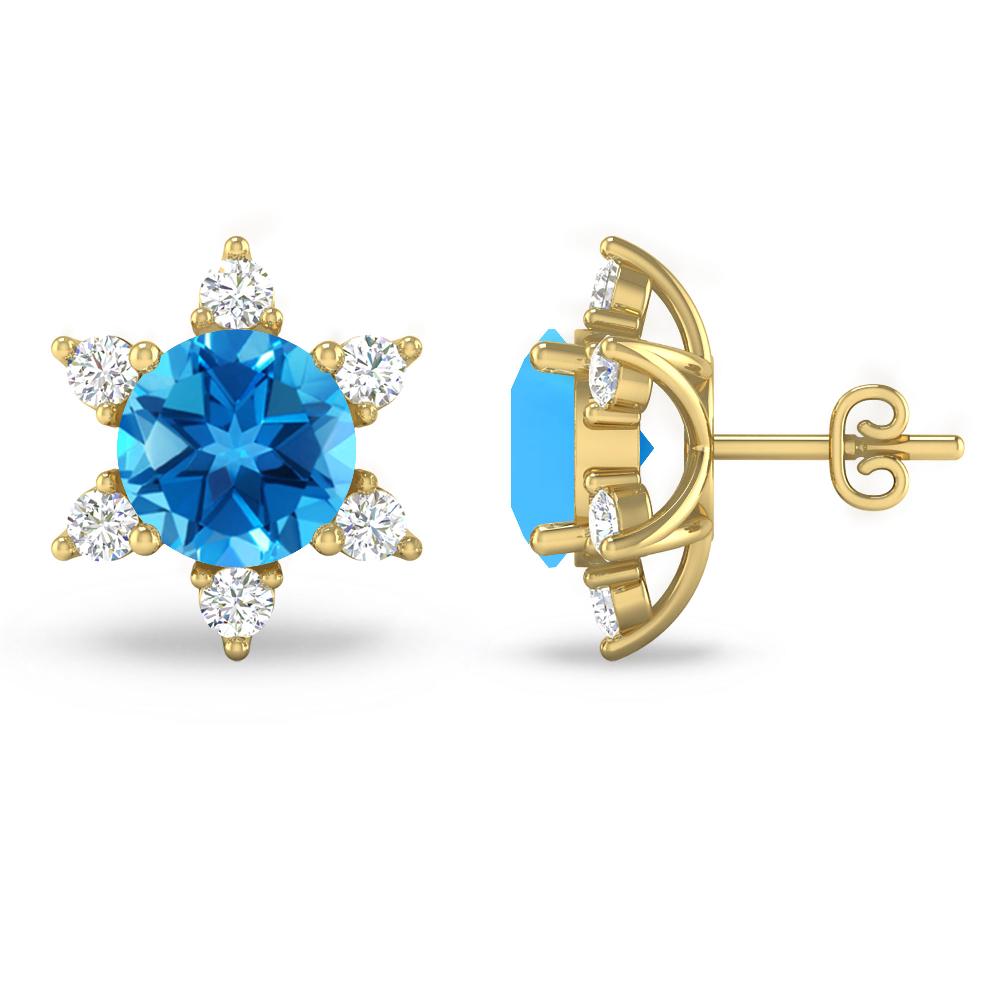 Yellow Gold - Blue Topaz