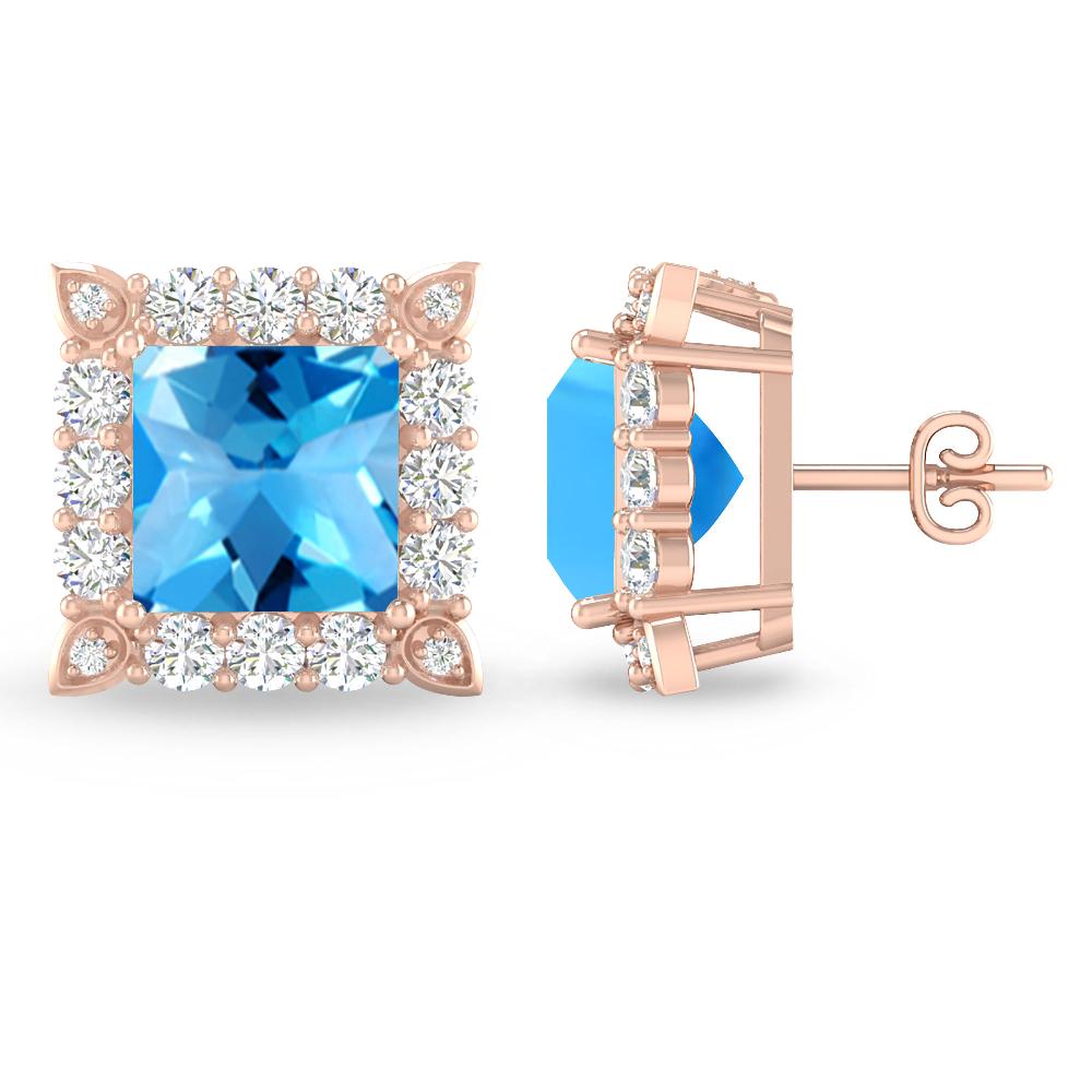 Rose Gold - Blue Topaz