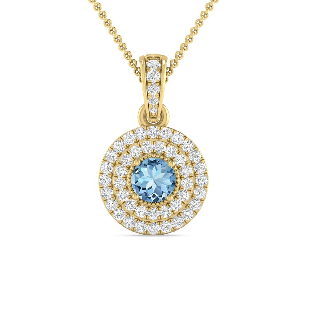 Yellow Gold - Aquamarine