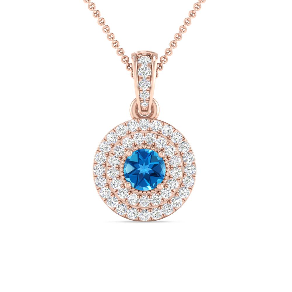 Rose Gold - Blue Topaz