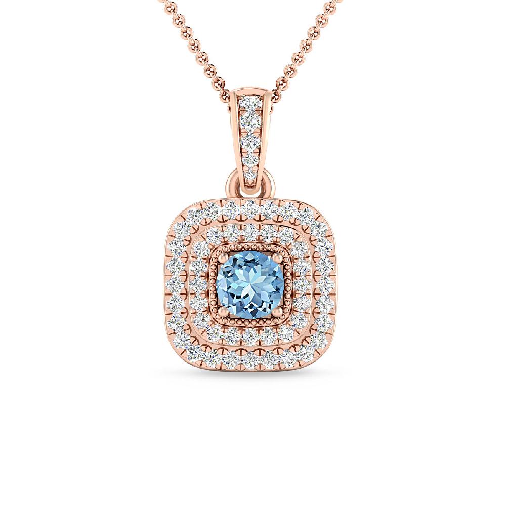 Rose Gold - Aquamarine