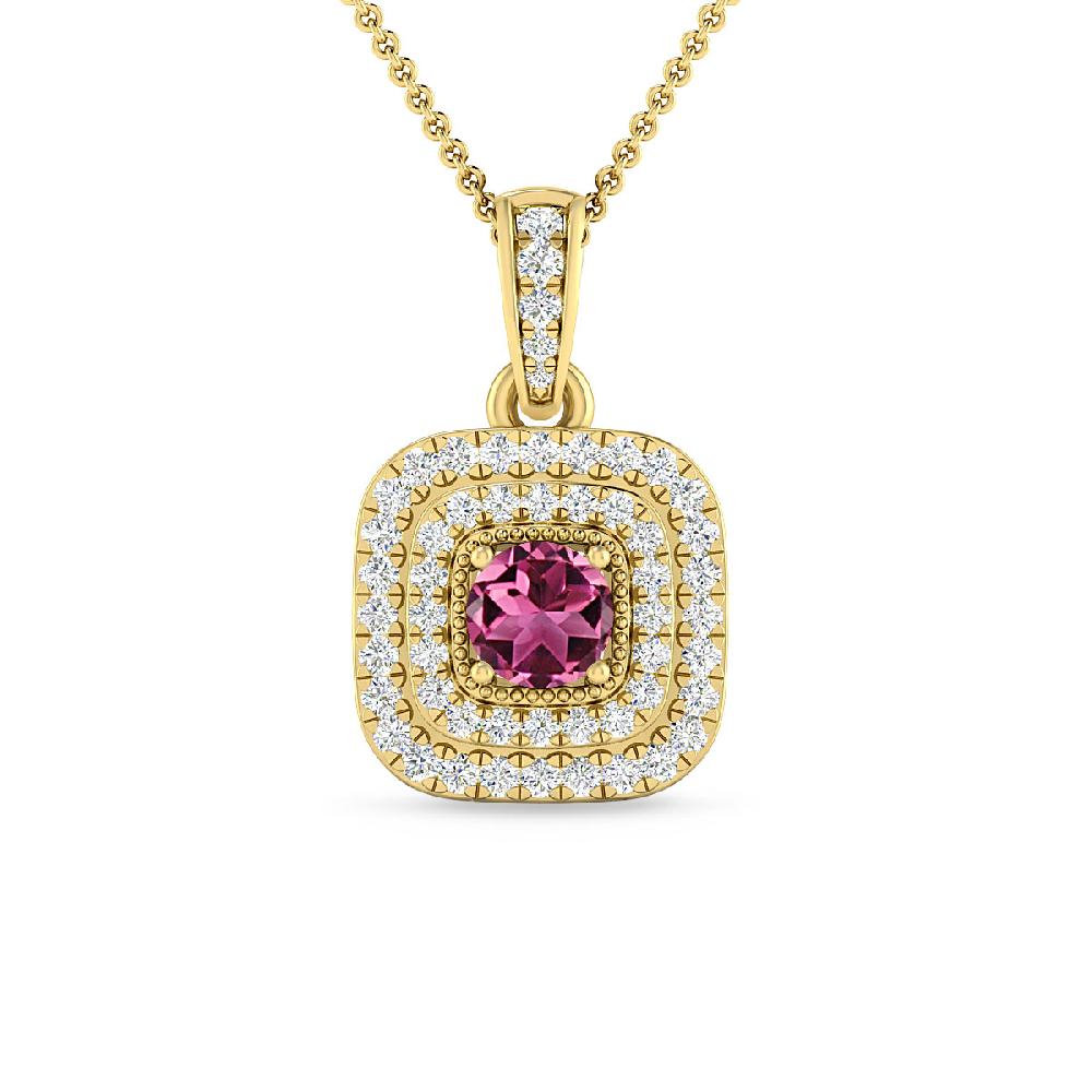 Yellow Gold - Pink Tourmaline