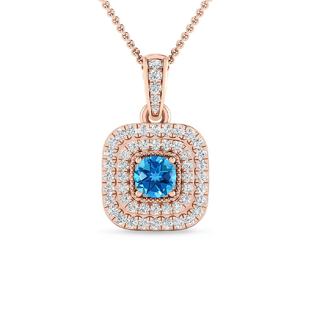 Rose Gold - Blue Topaz