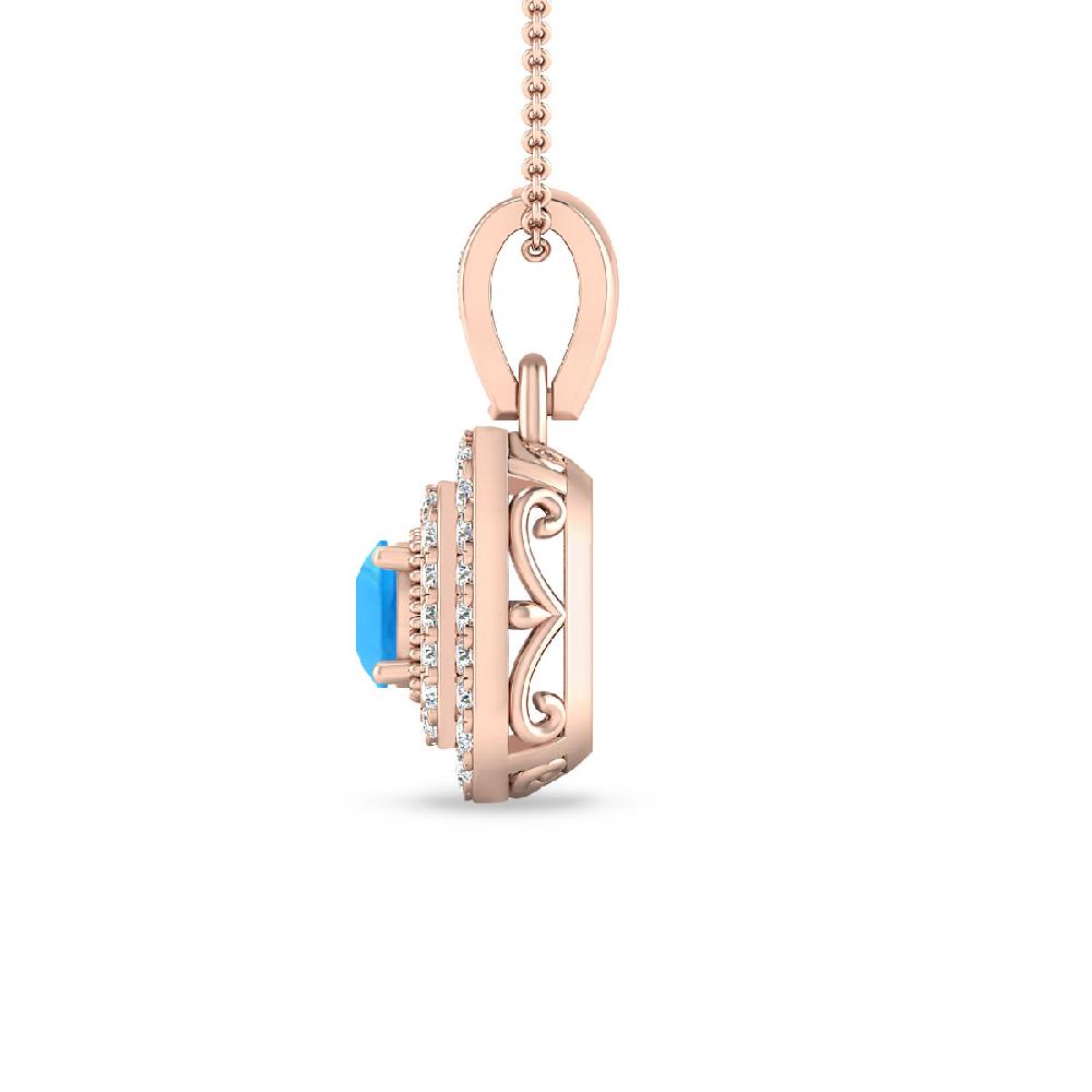 Rose Gold - Blue Topaz