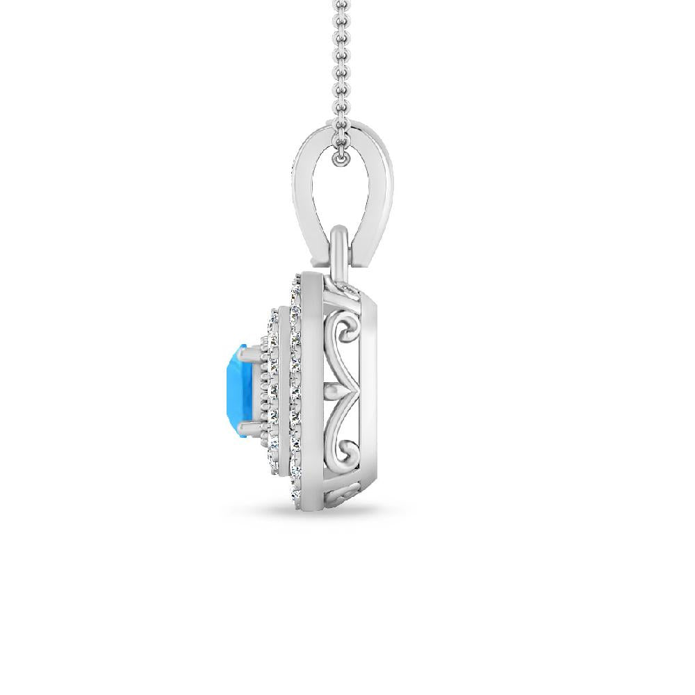 White Gold - Blue Topaz