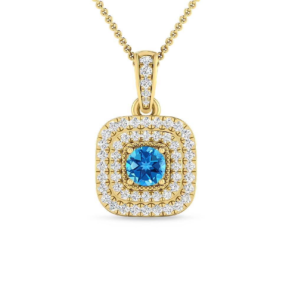 Yellow Gold - Blue Topaz