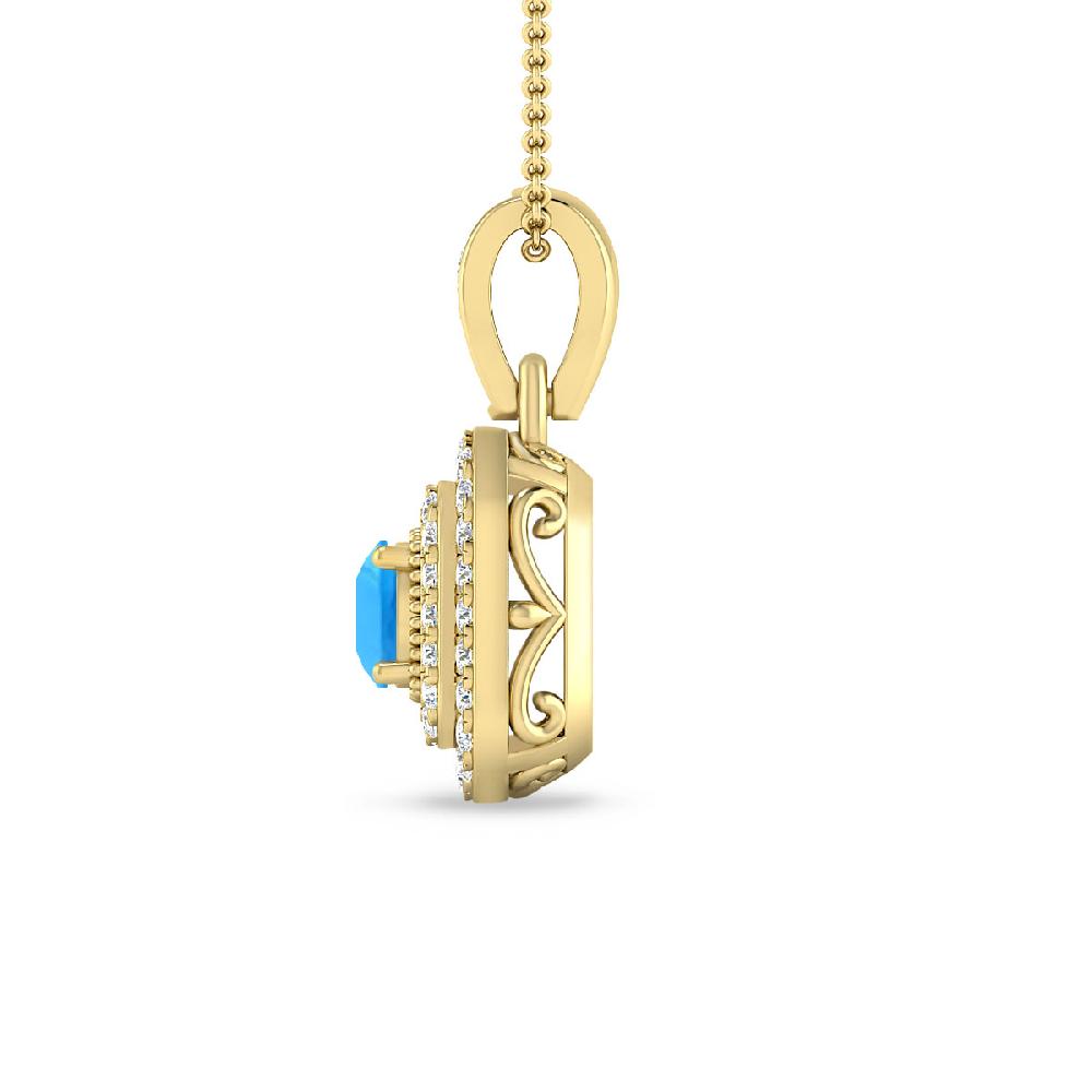 Yellow Gold - Blue Topaz