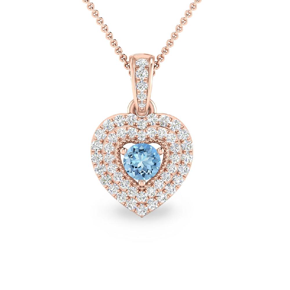 Rose Gold - Aquamarine