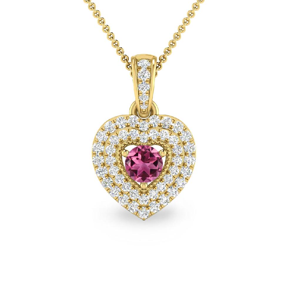 Yellow Gold - Pink Tourmaline