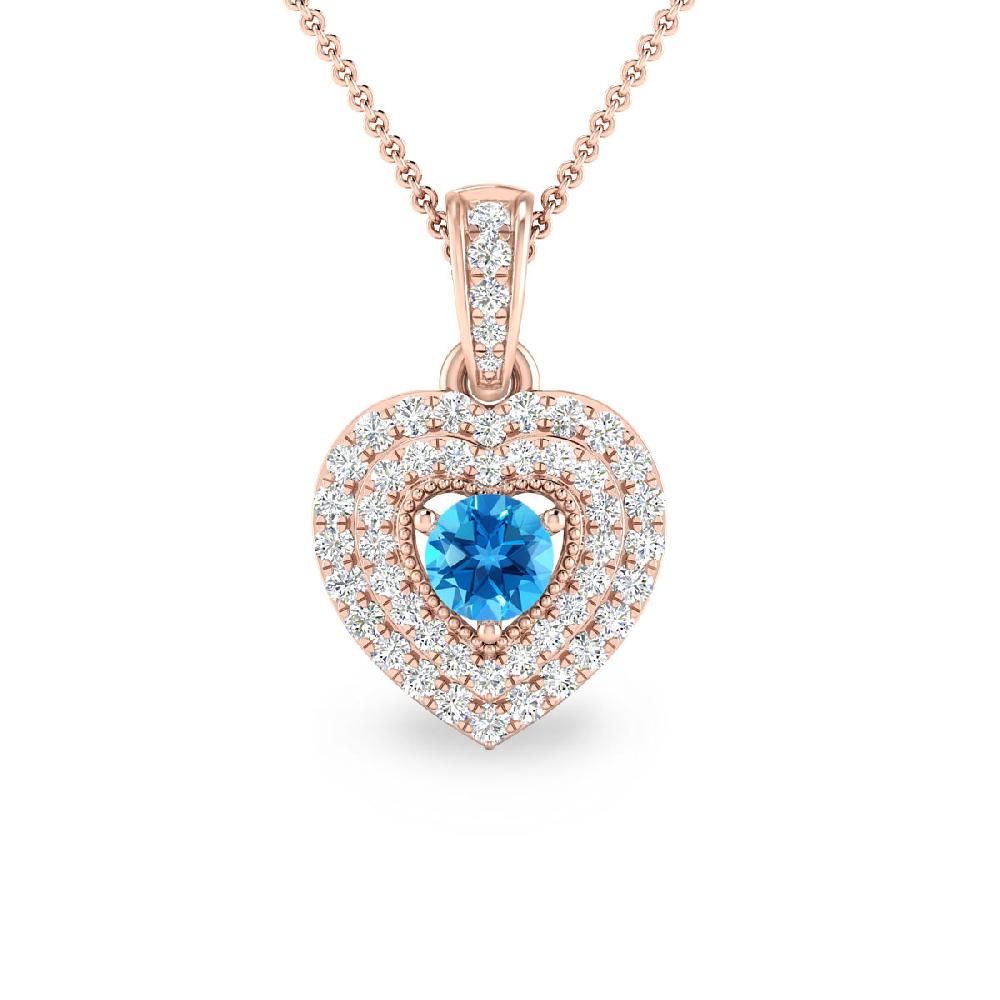 Rose Gold - Blue Topaz