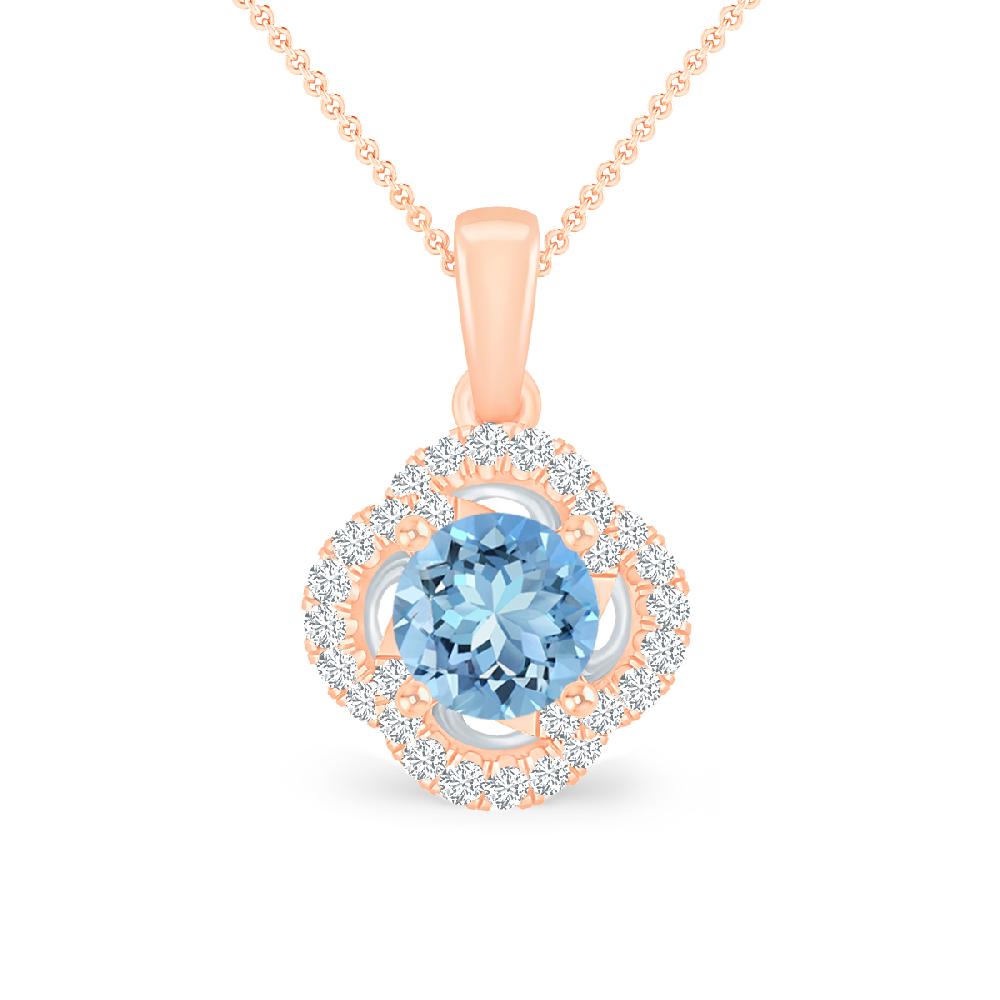 Rose Gold - Aquamarine