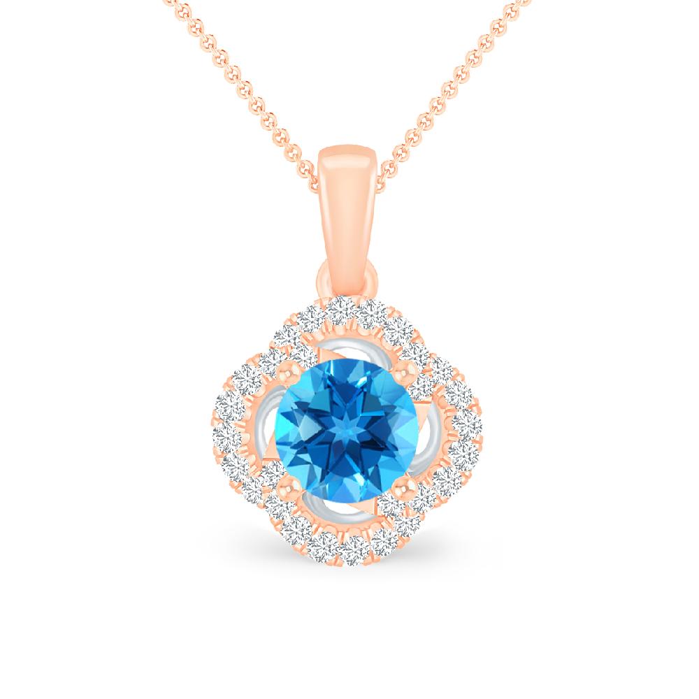 Rose Gold - Blue Topaz