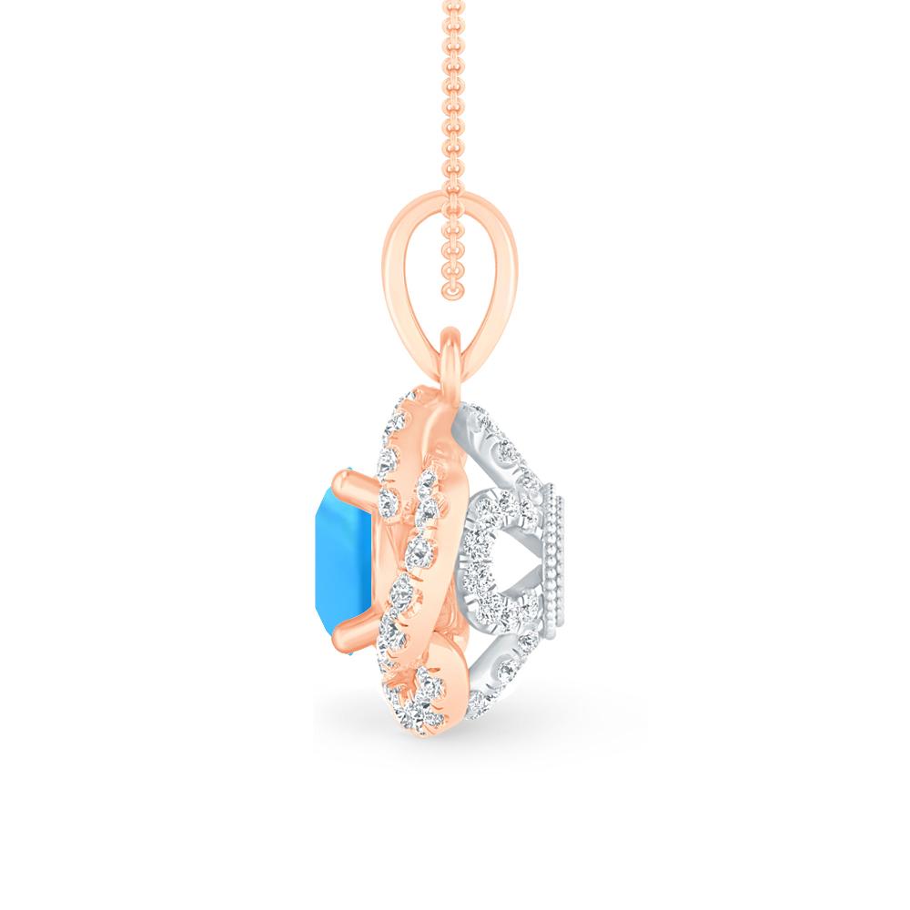 Rose Gold - Blue Topaz