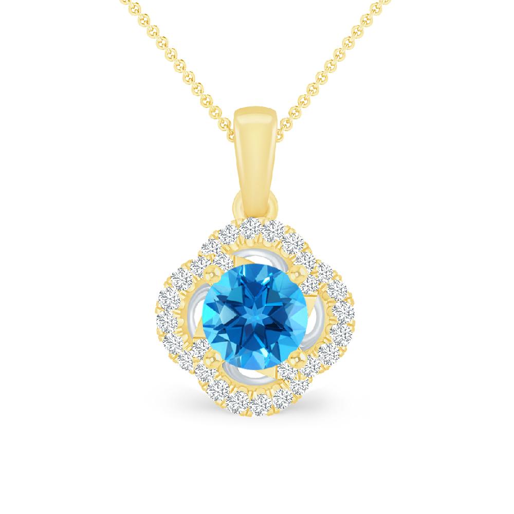 Yellow Gold - Blue Topaz