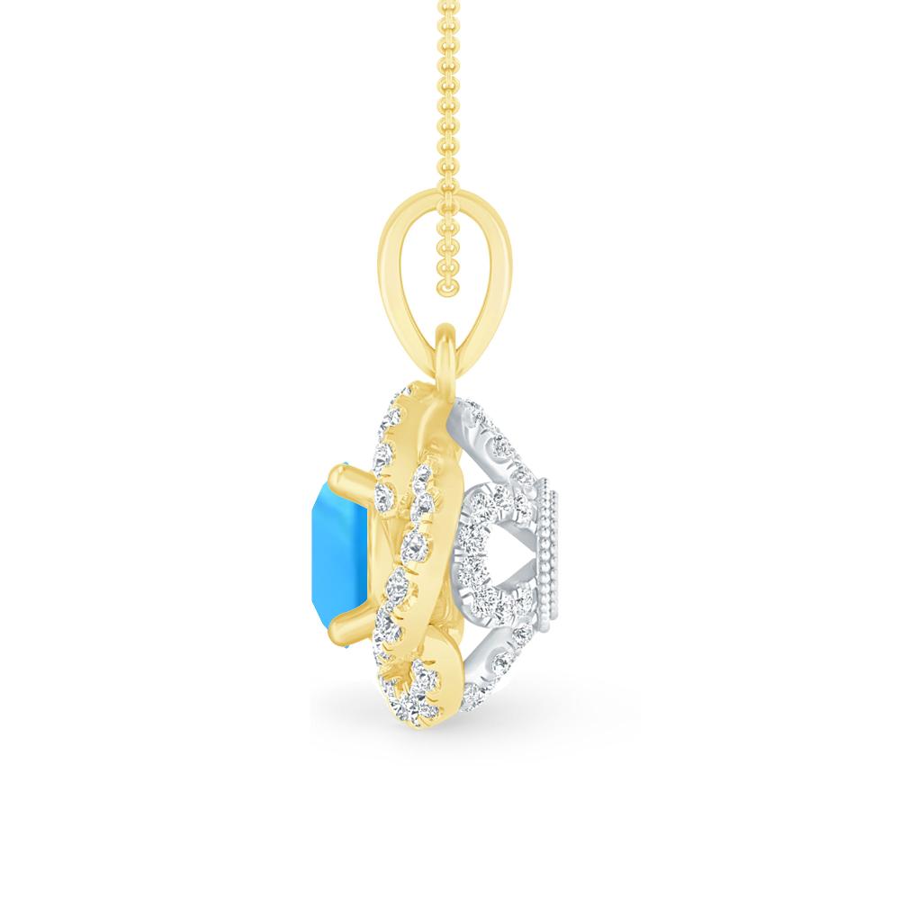 Yellow Gold - Blue Topaz