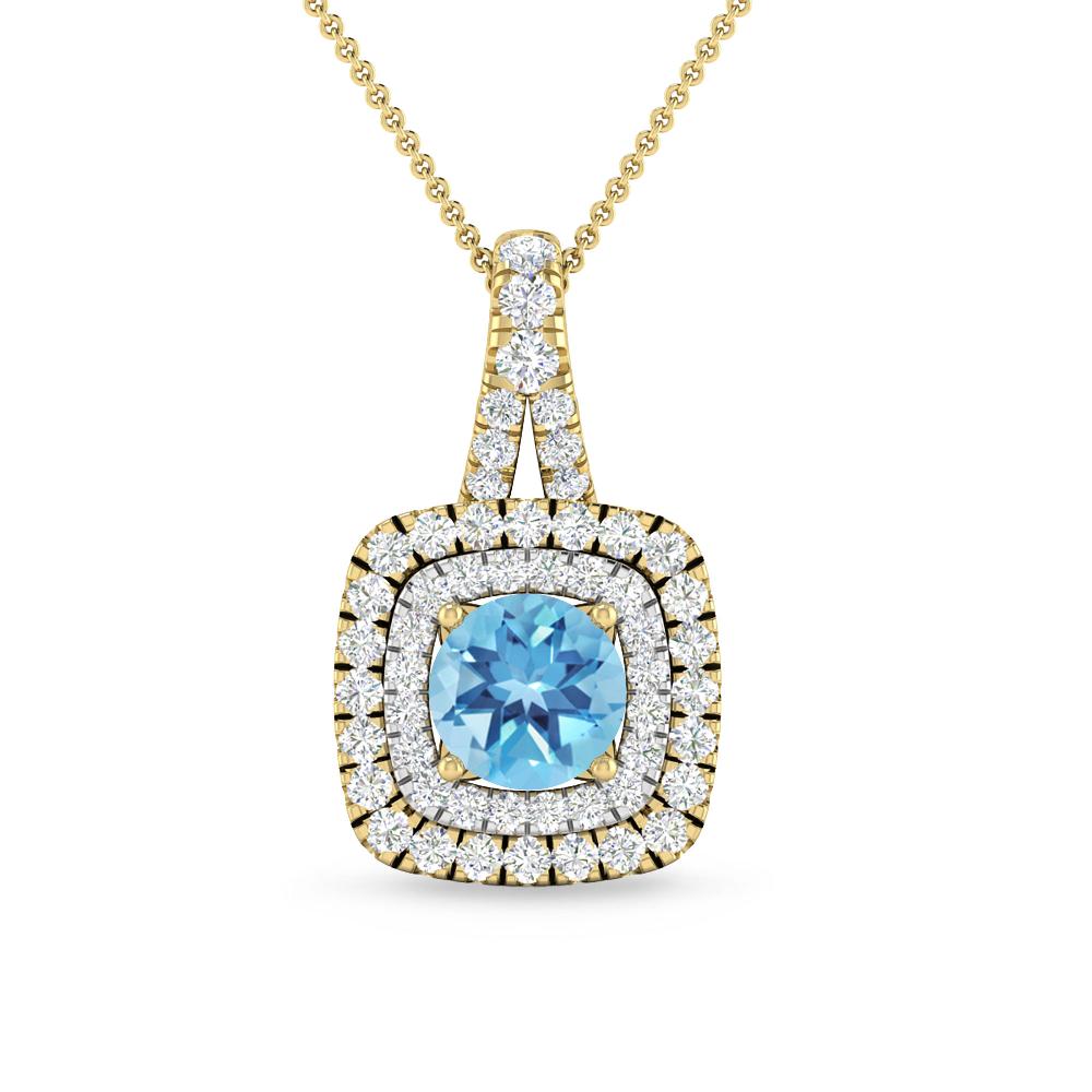 Yellow Gold - Blue Topaz