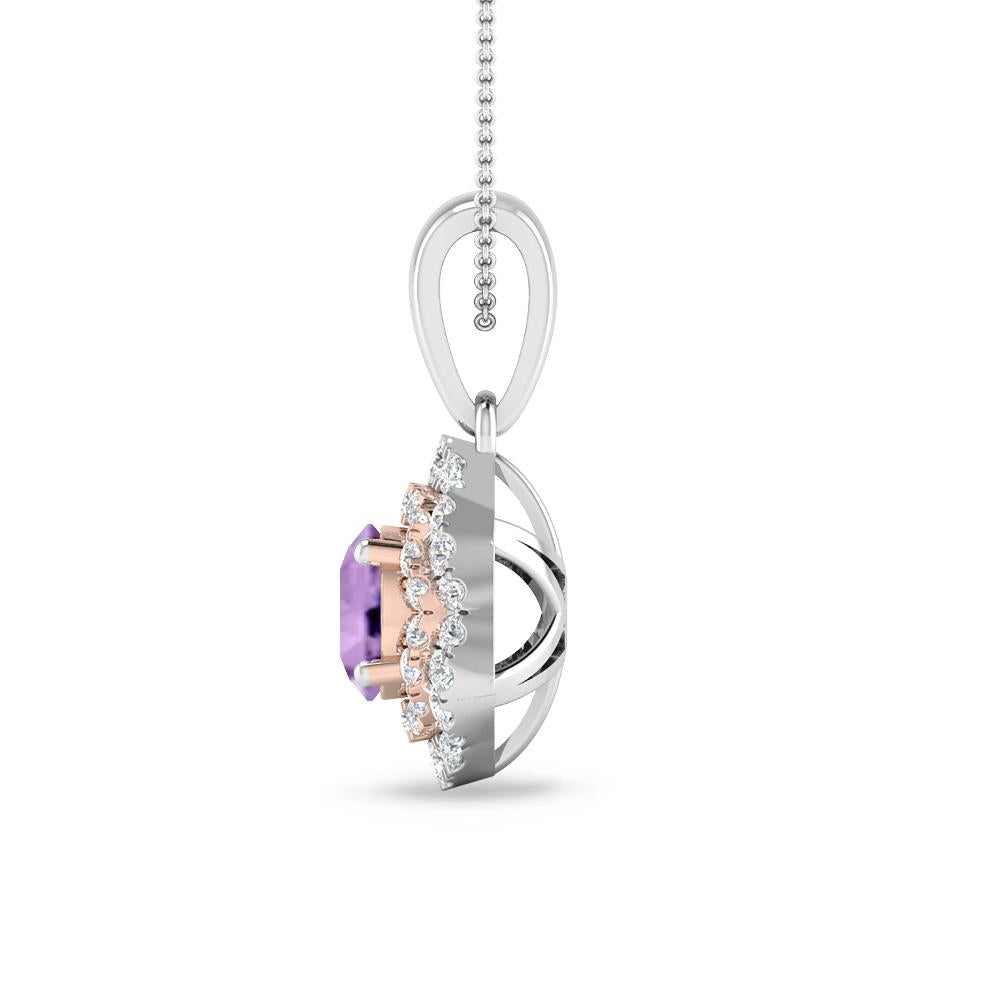 White Gold/Rose Gold - Amethyst