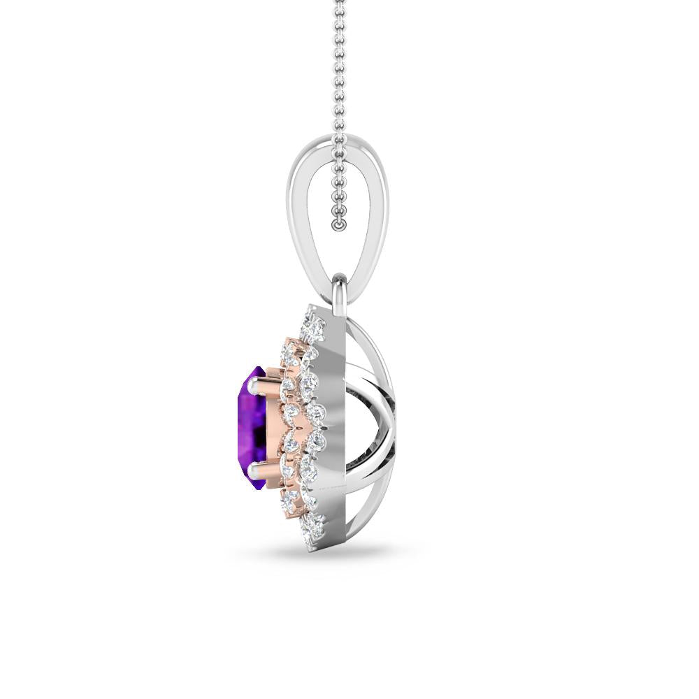 White Gold/Rose Gold - Amethyst