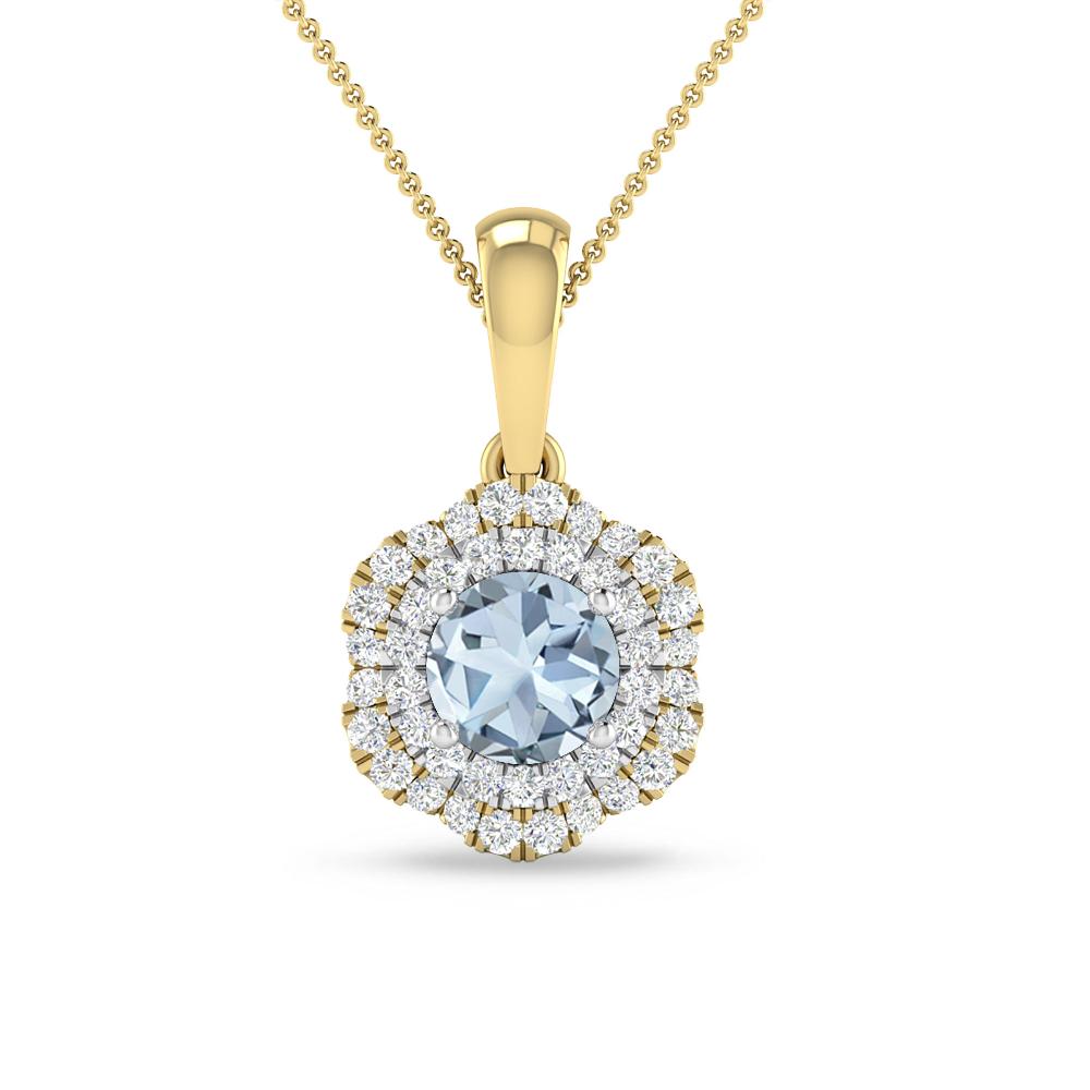 Yellow Gold/White Gold - Aquamarine