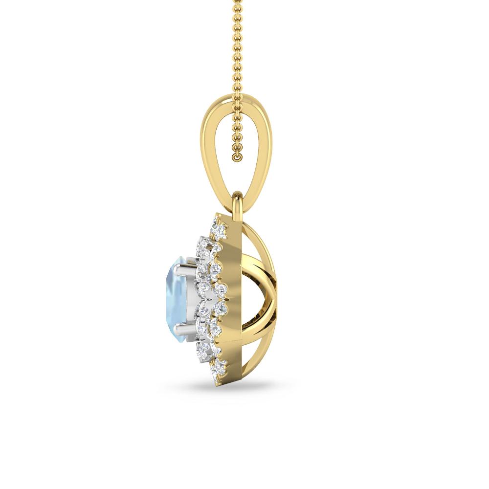 Yellow Gold/White Gold - Aquamarine