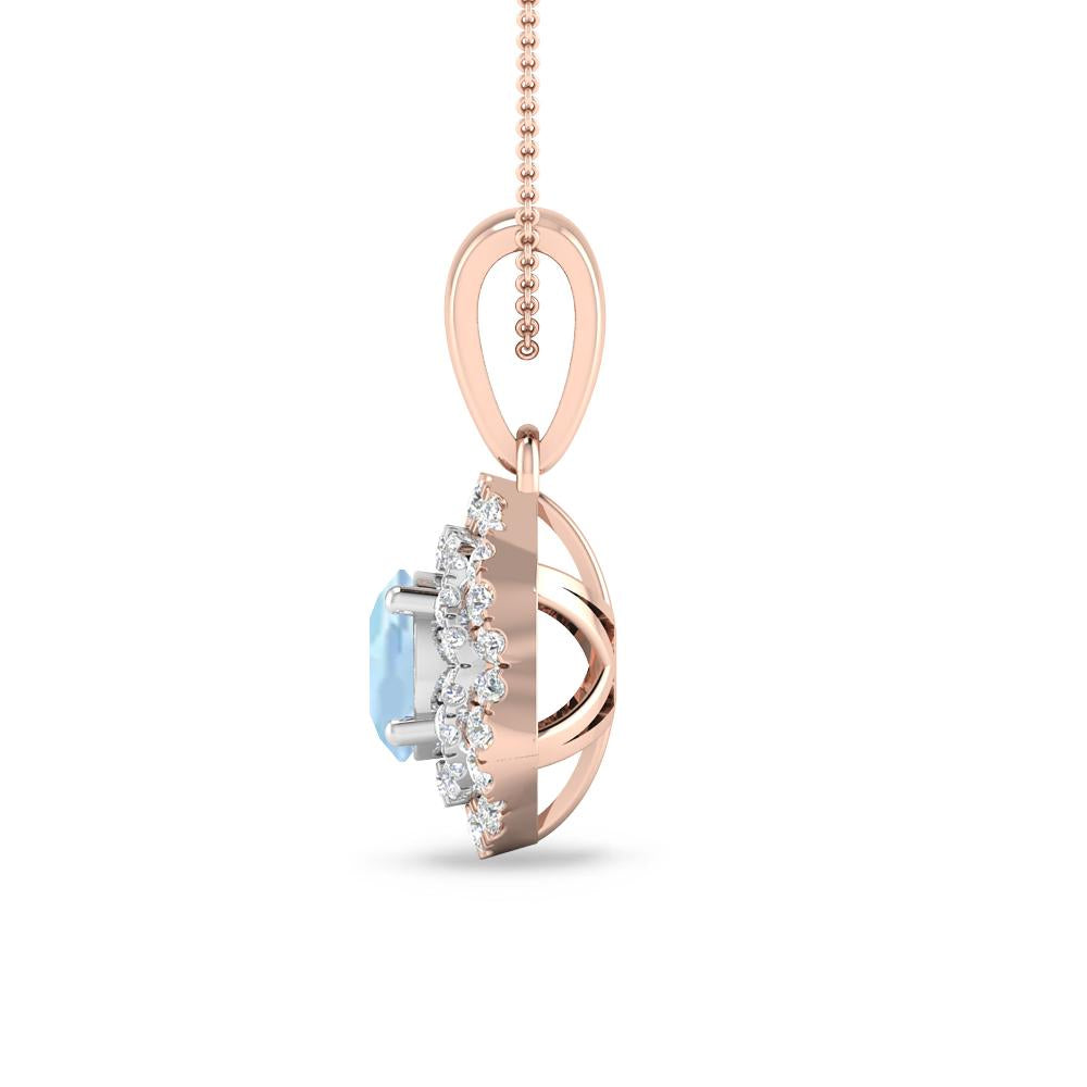 Rose Gold/White Gold - Aquamarine