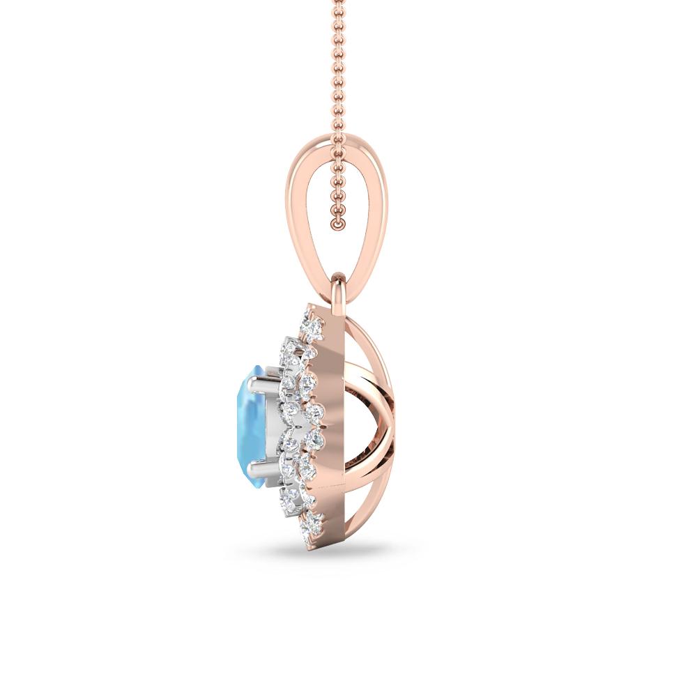 Rose Gold/White Gold - Aquamarine