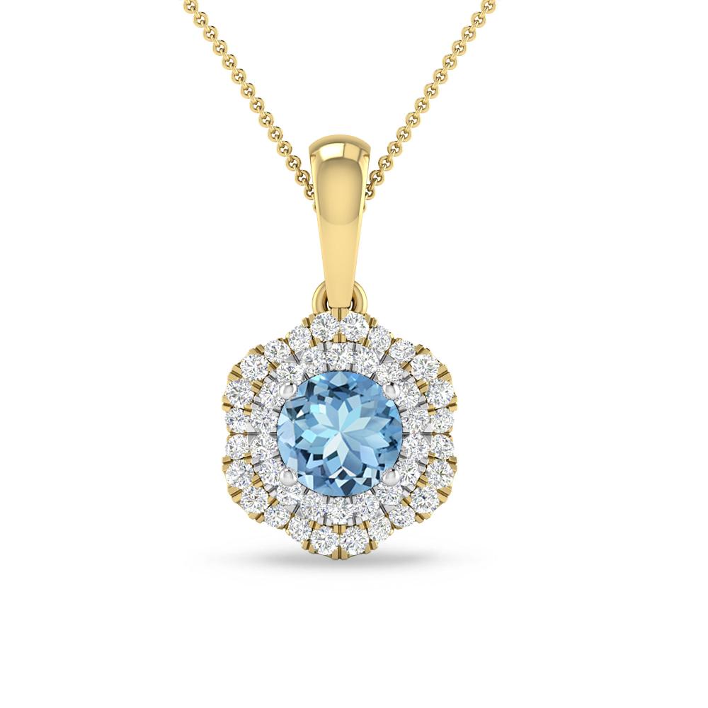 Yellow Gold/White Gold - Aquamarine